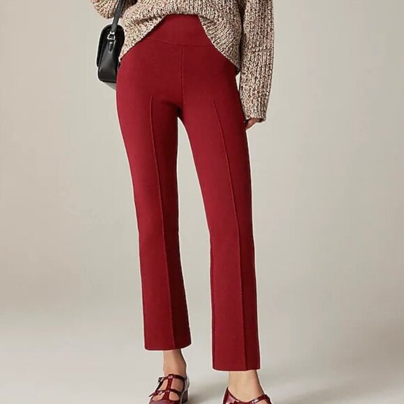 J. Crew Women's Size Small Burgundy Delaney kickout sweater pant Travel Casual - Picture 1 of 7